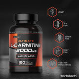 L-Carnitine 2000mg | 120 Capsules | High Strength | Keto Friendly for Men & Women | by Horbaach