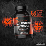L-Carnitine 2000mg | 120 Capsules | High Strength | Keto Friendly for Men & Women | by Horbaach