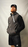 Hard Fitness hoodie, zip up, drawstring hood and contrast arms