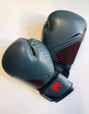 Grey venum contender gloves with red detailing. Velcro wrist fastening.