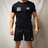 Mens quick dry gym shorts and eco t shirt