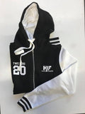 Black and white hard fitness hoodie