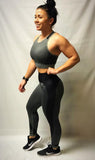 Hard Fitness contrast leggings and bra top