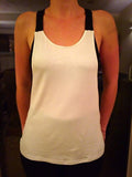 front of white and black ladies gym vest